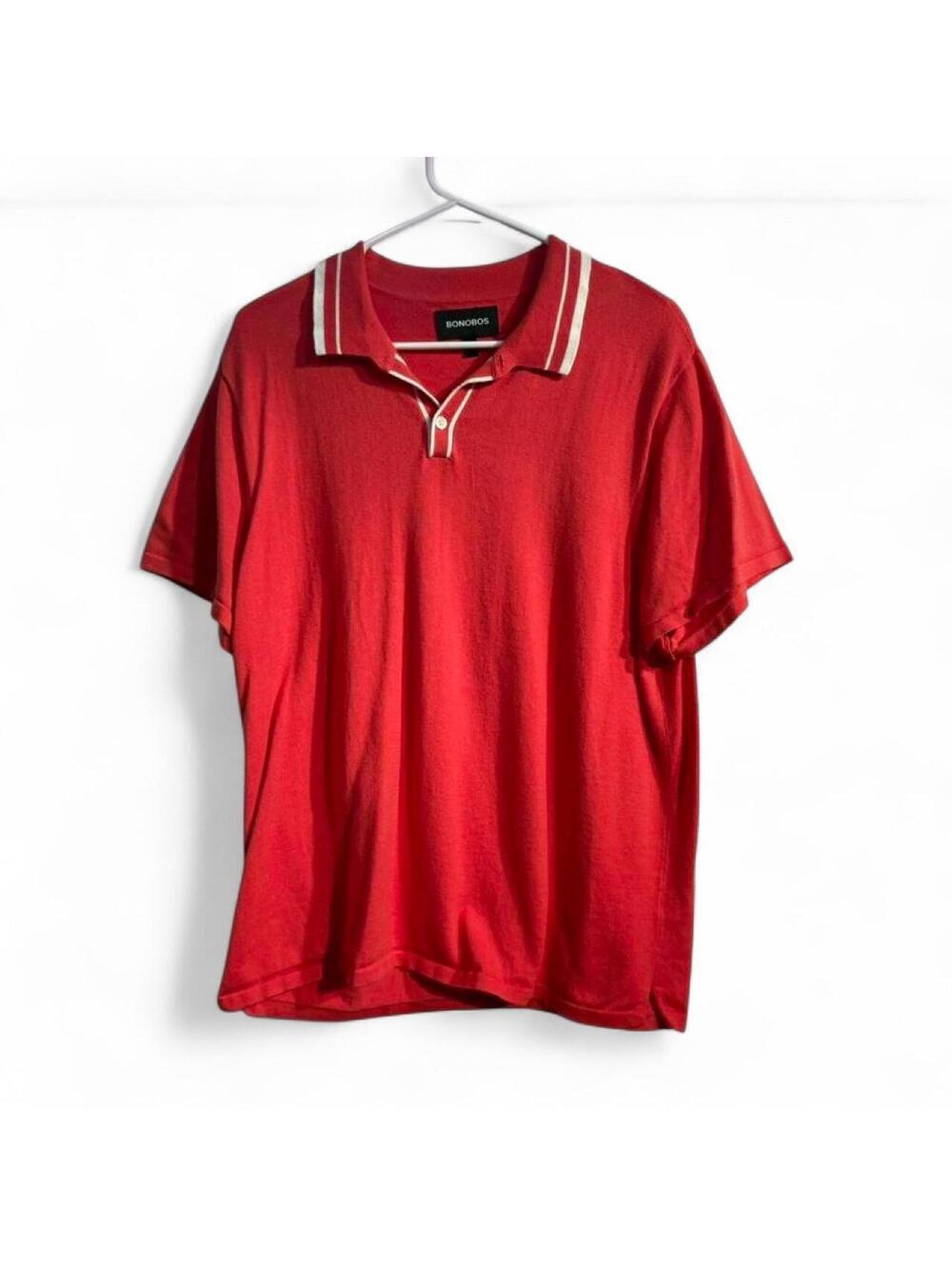 Bonobos Men's Orange Knit Polo-shirt
